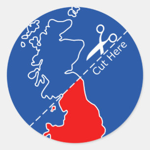 Schneiden Sie Schottland von Großbritannien Runder Aufkleber