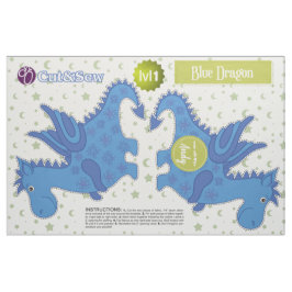 Schneiden Sie u. nähen Sie blauen Drachen - Stoff