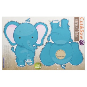 Schneiden Sie und nähen Sie: Blauer Elefant Stoff