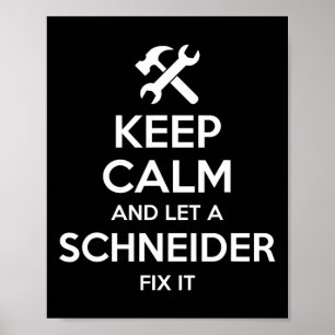 Schneider Funny Surname Birthday Family Tree Reuni Poster