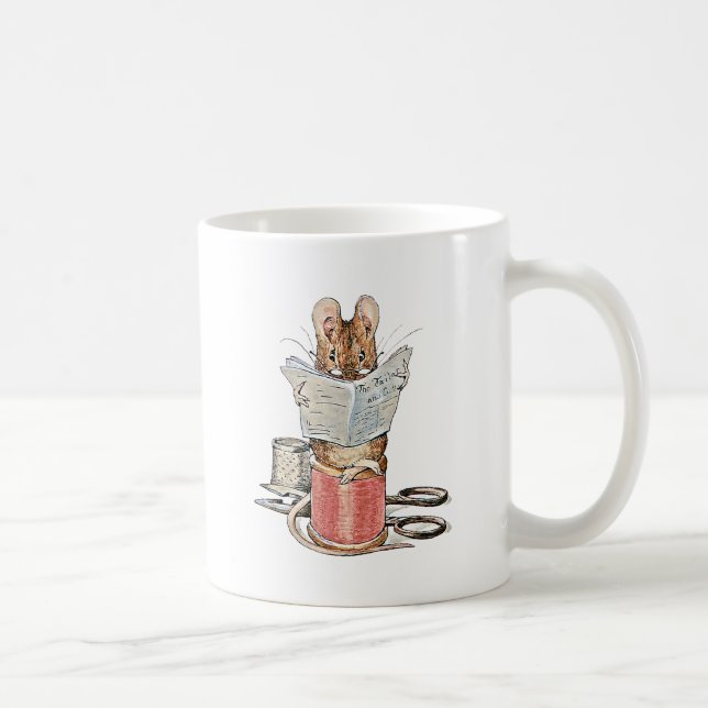 Schneider-Maus auf Spule des Fadens Kaffeetasse (Rechts)