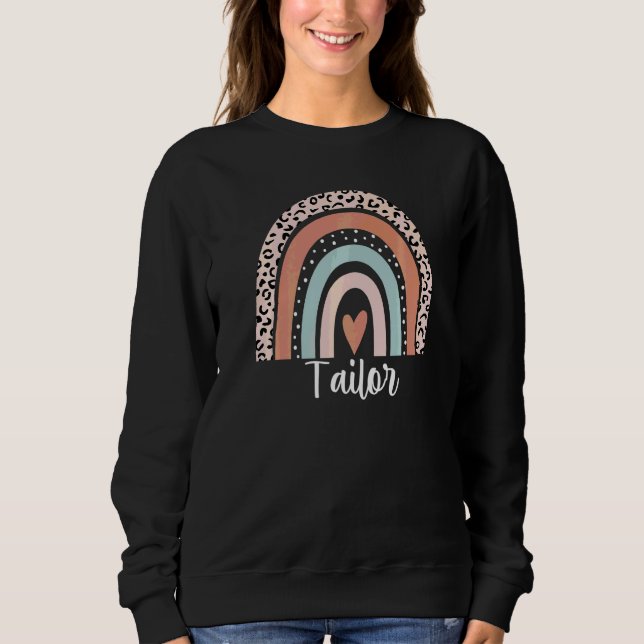 Schneider Regenbogen Leopard  Schneider Würdigung Sweatshirt (Vorderseite)