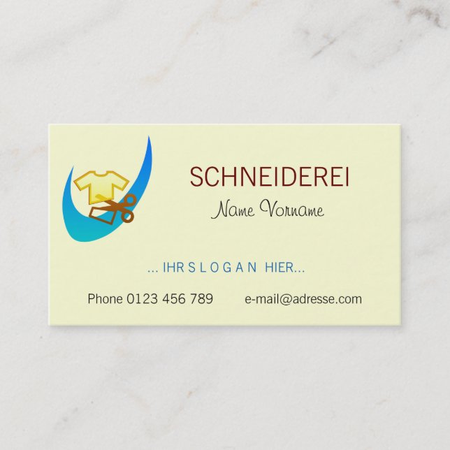 schneiderei visitenkarte (Vorderseite)