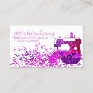 Schneidermaschine Neon Pink Script Name Visitenkarte