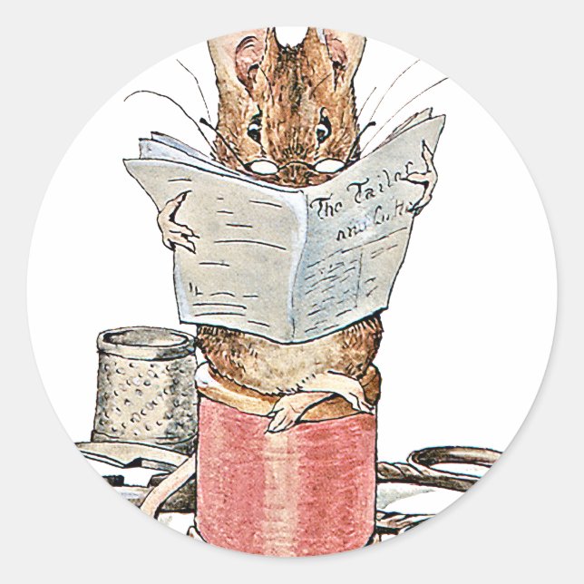 Schneidermäuse auf dem Pool des Threads Runder Aufkleber (Vorderseite)