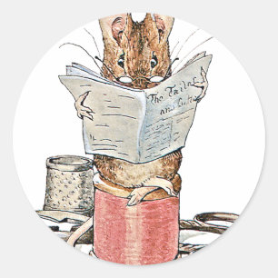 Schneidermäuse auf dem Pool des Threads Runder Aufkleber