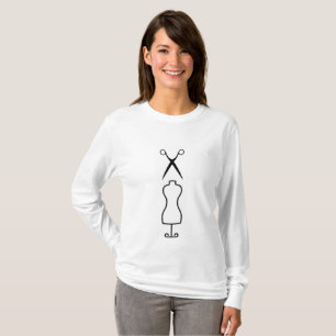 Schneiderschere Schnurrbart-Manikin-Weibchen T-Shirt