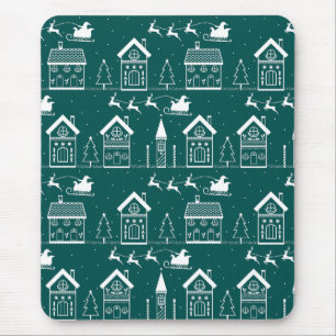 Schneidörfchen im nordischen Weihnachtsstil Mousepad