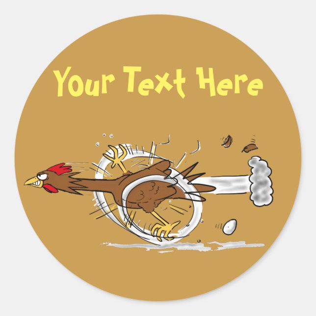 Schnell cooler Hühneraufkleber Runder Aufkleber (Vorderseite)