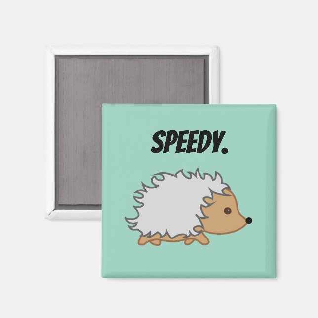 Schnell den Igel, Funny Fast Animal Cartoon Magnet (Vorderseite/Rückseite)