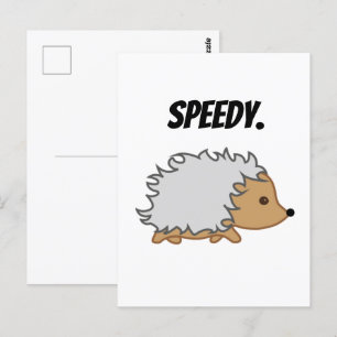 Schnell den Igel, Funny Fast Animal Cartoon Postkarte