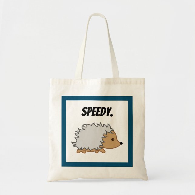 Schnell den Igel, Funny Fast Animal Cartoon Tragetasche (Vorne)