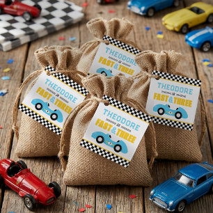 Schnell & Drei Rennwagen 3. Geburtstagsfeier Geschenkanhänger
