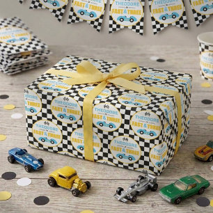 Schnell & Drei Rennwagen 3. Geburtstagsfeier Geschenkpapier