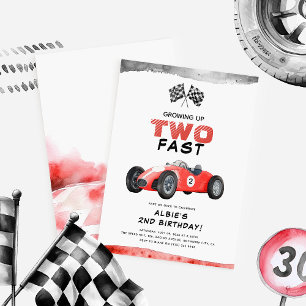 Schnell Großwerden Little Racer 2. Geburtstag Einladung
