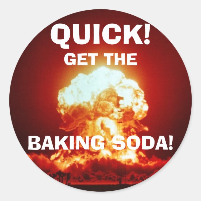 Schnell, holen Sie sich die BAKING SODA! Runder Aufkleber (Vorderseite)