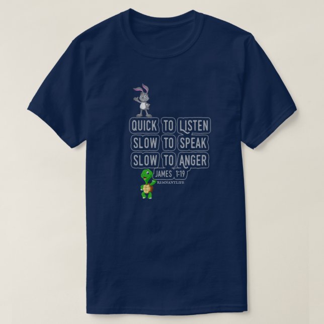 Schnell hören Langsam sprechen T-Shirt (Design vorne)
