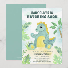 Schnell Niedlicher Junge Dinosaur Babydusche Einladung