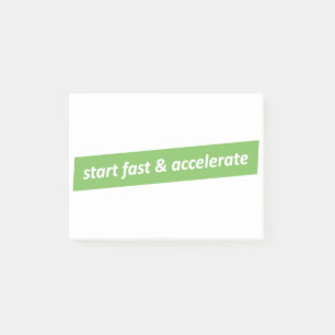 Schnell starten und beschleunigen post-it klebezettel