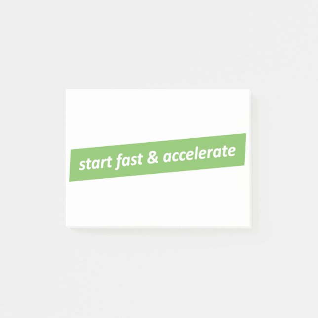 Schnell starten und beschleunigen post-it klebezettel (Vorderseite)