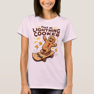 Schnell wie ein Lightning Gingerbread Skater T-Shirt