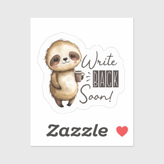Schnell zurückschreiben Sloth Sticker (Blatt)