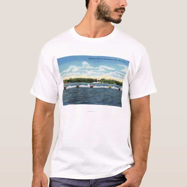 Schnellboot-Rennen auf dem See T-Shirt (Vorderseite)