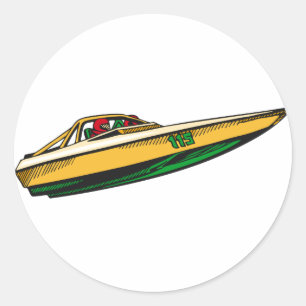 Schnellboot Runder Aufkleber