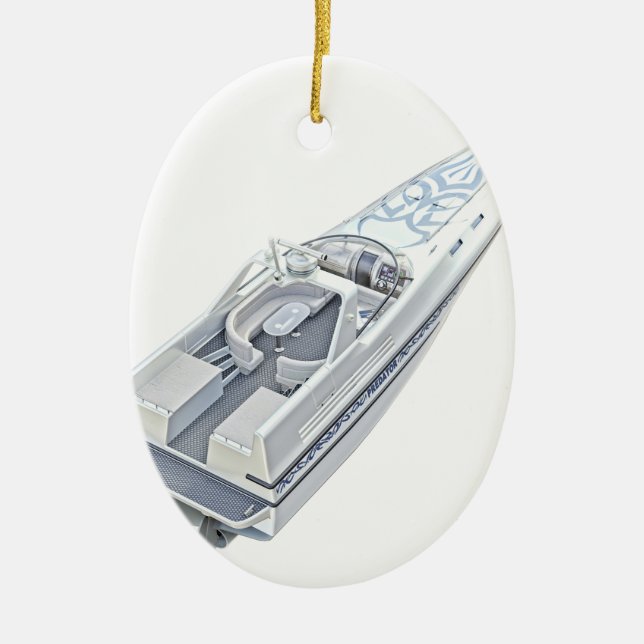 Schnellboot von oben keramikornament (Vorne)