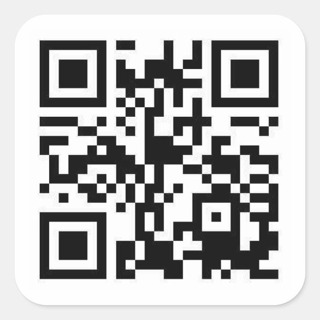 Schnellcode (QR-Code) Quadratischer Aufkleber (Vorderseite)