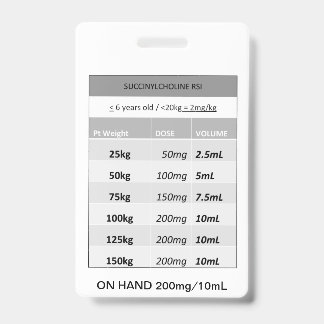 Schnelldosis RE: Succinylcholin RSI Paralytic Ausweis