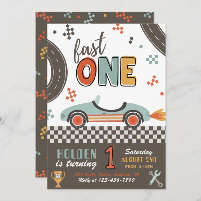 Schnelle Einladung zum Geburtstag | Einladung (Vorne/Hinten)