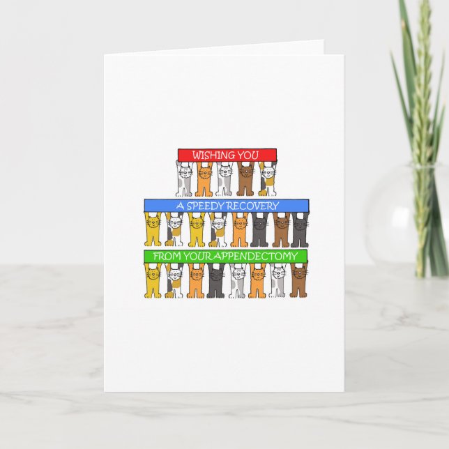 Schnelle Erholung von Appendectomie, Niedliche Kat Karte (Vorderseite)