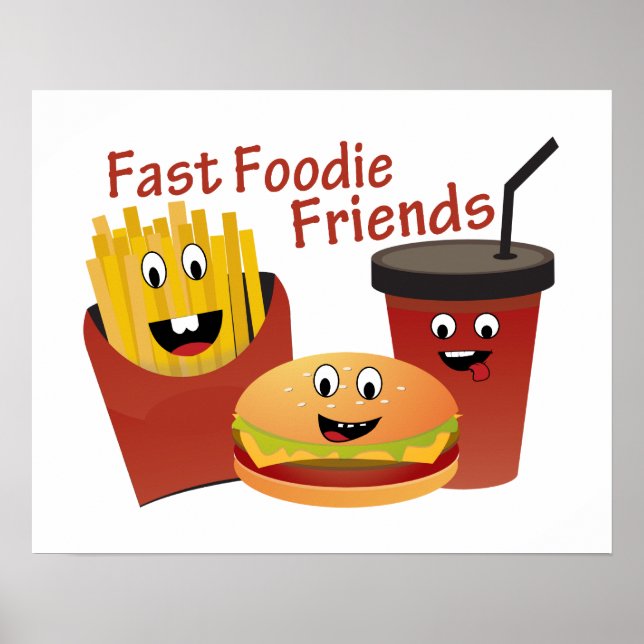 Schnelle Feinschmecker-Freunde lächeln Poster (Vorne)