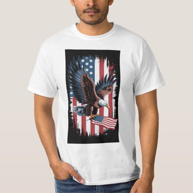 Schnelle Freiheit - kühne Patriotische Adler Ameri T-Shirt (Vorderseite)