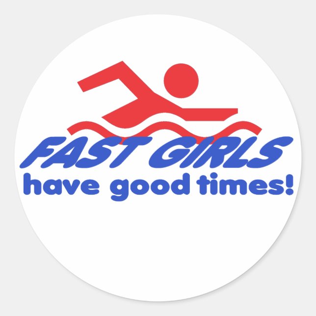 Schnelle Girls Round Stickers (Vorderseite)