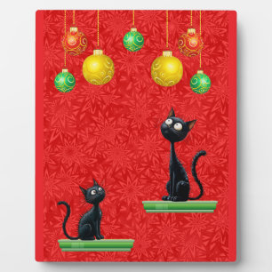 SCHNELLE KATZEN BEI WEIHNACHTEN FOTOPLATTE