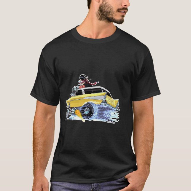 SCHNELLE LEBENSMITTEL 1956 Chevy GASSER T-Shirt (Vorderseite)