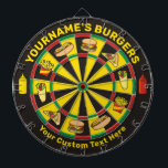 Schnelle Lebensmittelkarte mit benutzerdefiniertem Dartscheibe<br><div class="desc">Dartboard mit Fast Food Icons und zwei benutzerdefinierten Textbereichen. Perfekte Entscheidungsträger für Essen. Anpassungsbedarf. Kontaktieren Sie mich mit Ihren benutzerdefinierten Farbauswahl und / oder Icons.</div>