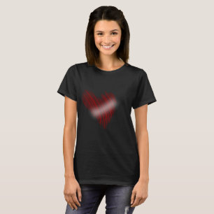 Schnelle Liebe Dynamisches rotes Herz Damen-T-Shir T-Shirt
