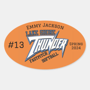 Schnelle Pitch-Aufkleber am Seeufer Ovaler Aufkleber