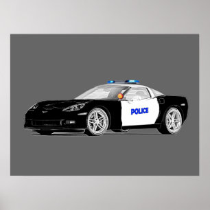Schnelle Polizeiwagen!!! Poster