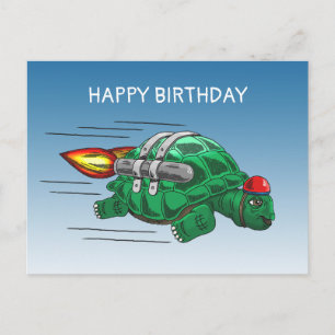 Schnelle Raketen-Schildkröte Postkarte