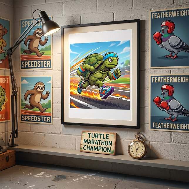 Schnelle Schildkröte Sprinter Athletischer Läufer Poster (Von Creator hochgeladen)