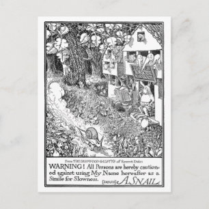 Schnelle Schnecke auf Rädern Postkarte