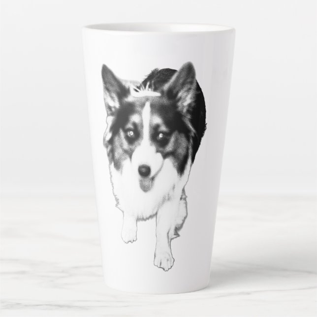 Schnelle Schritte, ruhiger Charme Milchtasse (Vorderseite)