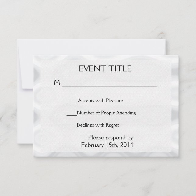 Schnelle und einfache Blindvorlage RSVP Karte (Vorderseite)