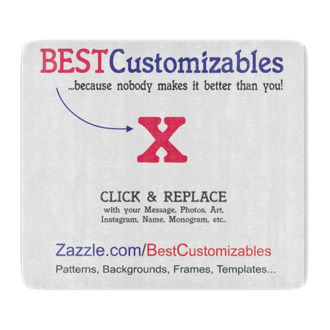 Schnelle und einfache leere Schablone Schneidebrett (Vorderseite)