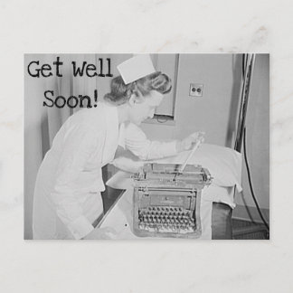 Schnelle und Vintage Schreibmaschine Postkarte