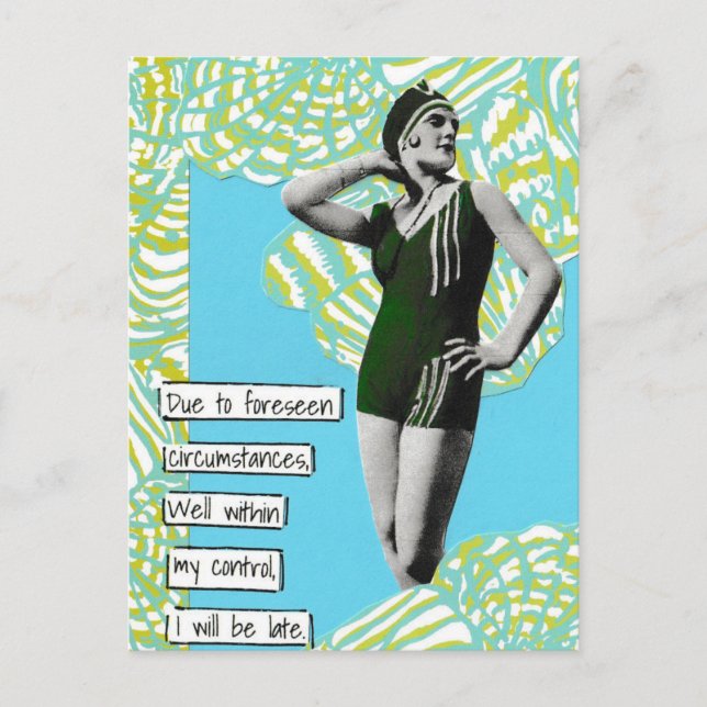 Schnelle Urlaub Postkarte Ich werde zu spät sein (Vorderseite)